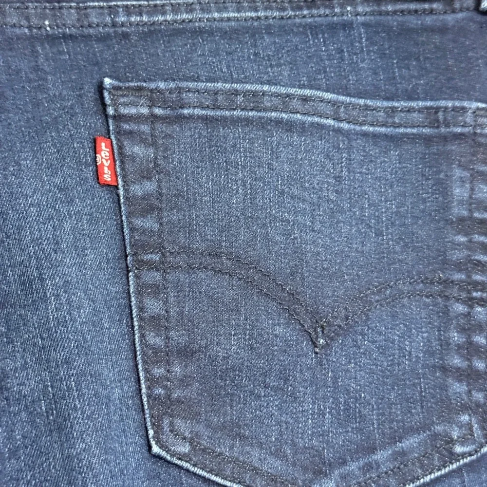 Levis 511 Slim Fit Jeans Mens 36x32 Dark Indigo Blue Denim Whiskered Pants